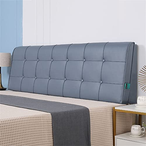 ZZYK Kopfteil Für Erwachsene,Rückenlehne Gepolstertes Knopf Lesekissen Lendenwirbelstütze Keilkissen Bettpolster Etagenbett Polster Mit Abnehmbarem Bezug,Blau,Straps 78.7/200cm
