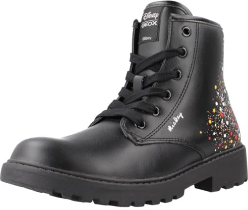 Geox J Casey Girl, Caviglia barca Bambine e ragazze, Nero (Black/Multicolor), 33 EU