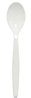 Harfield Pack of 10 Teaspoons Virtually Unbreakable Reusable BPA Free Copolyester Plastic (White)