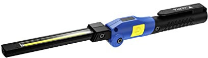 VARTA Lampe de poche, Work Flex Multifunction Light F20R, Lampe de travail incl. câble de charge USB C, rechargeable, pliable à 180°, aimant & clip, résistante aux éclaboussures & poussière
