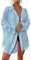 Bsubseach Frauen Button Down Strand Shirt Cover Up für Bademode Bluse Tops Blau