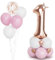 Rose Gold 1 Balloons,40 Inches Number 1 Balloons with Confetti Balloon,Large Helium Foil Mylar Digital Balloons for Girls Women Birthday Party Decorations Wedding Anniversary Engagement Supplies