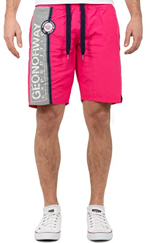GEO NORWAY Herren Badehose Qweenishi Men Fluo Pink L