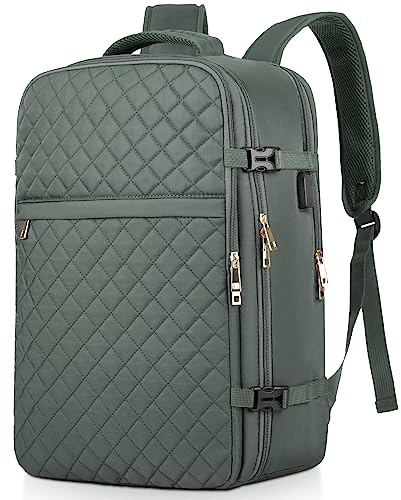 MOMUVO Reiserucksack, Rucksack Handgepäck Flugzeug, Ryanair Handgepäck 46x31x20, mit 17.3 Zoll Laptopfach und USB Ladeanschluss, Klein Reiserucksack für Weekender, Kurze Tirp, Grau