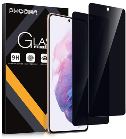 Phoona Verre Trempé pour Samsung Galaxy S21 5G 6.2,Dureté 9H,Anti-Rayures,Protecteur D'écran Anti-Peek Privacy,Film de Protection du Verre Anti-Espion,2 Pièces