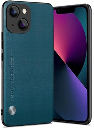 For iPhone 13 Case Shockproof Rugged Bumper Cover Leather Matte Case Compatible with Apple iPhone 13 (Green)