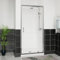Aquariss 900mm Chrome Pivot Alloy Hinge Shower Door Enclosure 6mm Clear Self Clean Glass Screen Cubicle Reversible