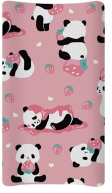 Wanyint Dehnbare Wickelunterlage, Panda-Druck, ultraweich, atmungsaktiv, für Jungen und Mädchen, passend für Standard-Wickelunterlagen von 40,6 x 81,3 cm