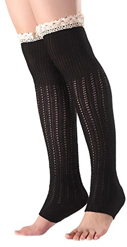 kswlwccpp Legwarmer Damen Warm Fell Bequem Flauschig Leg Warmers Stulpensocken Weich Winter Lang Gestrickt Bein Stulpen Beinwärmer Extra Weit XXl Stulpen Beinstulpe