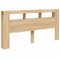 vidaXL Tête de Lit à LED, Accessoire de Lit, Tête de Cadre de Lit, Meuble de Chambre à Coucher, Chêne Sonoma 200x18,5x103,5cm Bois Ingénierie
