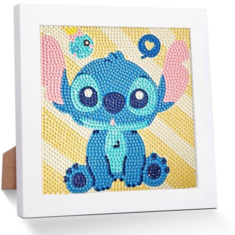 QDUODUO Diamond Painting mit Rahmen für Kinder ab 6 Jahre und Erwachsene Anfänger, Cartoon 5D Diamant Malerei Bilder, 18x18cm Kleine DIY Bastelset, Mosaikherstellung Basteln Kit für Jungen Mädchen