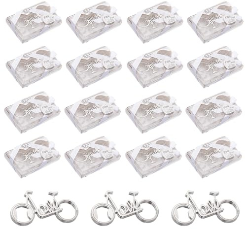 Sunch Craft 50 Pcs Bike Bottle Opener Vintage Love Bicycle Beer Opener Wedding Birthday Gift Party Bridal Shower Cycling Guests Souvenirs Individual Package (silver)