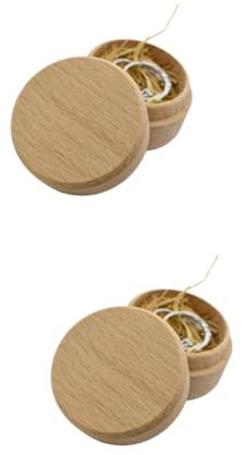 GALPADA 2stücke Kleine Holzschatulle Für Hochzeitsringe Robuste Schmuckaufbewahrung Aus Holz Mit Leinen Für Verlobungsringe Und Hochzeitsgeschenke Schützt Ihren Schmuck Vor