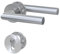 BASI | Drücker-Garnitur aus Edelstahl | BB/PZ/WC/Bad | mit 3 mm Magnet Flachrosette | Für Zimmertüren Innentüren mit Profilzylinderlochung | Rosettengarnitur | Türstärken 25-65 mm
