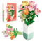 chanbrick Juego de construcción de ramo de flores, tulipanes, camelia con jarrón para adultos, 1011 piezas, compatible con Lego