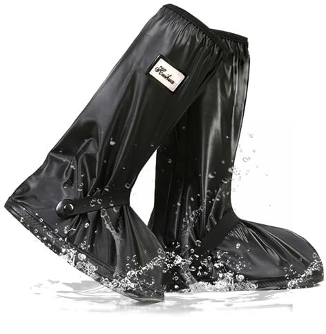 Raisand Couvre Chaussure Velo Protège Chaussures Pluie Surchaussures Antidérapantes, Fermetures éclair à Bande Réfléchissante pour Hommes Et Femmes,Cyclisme,Pêche,Sports de Plein Air(XL)