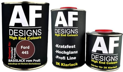 Set di vernice per auto, 2,5 l, adatto per Ford 445, bumper rosso, vernice di base, pronto a spruzzare