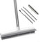 Feegow Rubber Broom and Hand Set - Soft Broom Indoor | Carpet Sweeper | Pet Hair Remover | 31cm Rubber Brush Head | 120cm 3-Section Handle