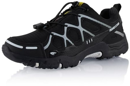 Fusskleidung® Damen Herren Wanderschuhe atmungsaktive Trekkingschuhe Schwarz Weiß EU 42
