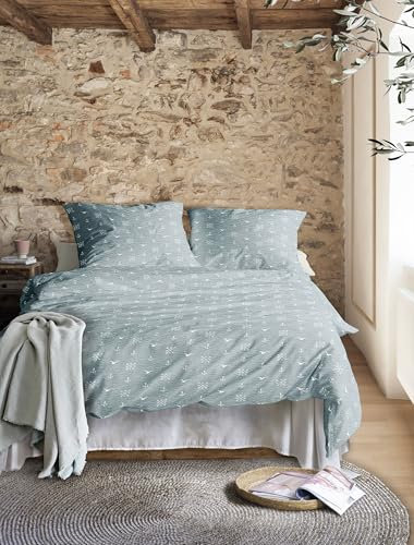 Irisette Seersucker Bettwäsche Easy 8603-20 türkis-blau maritim 135x200 cm+ 80x80 cm