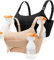 HOFISH Pumping Bra Hands Free Comfort PatentedClasps One Seamless Breast Pump Bra All Day Wear 2Pack Black/Beige L