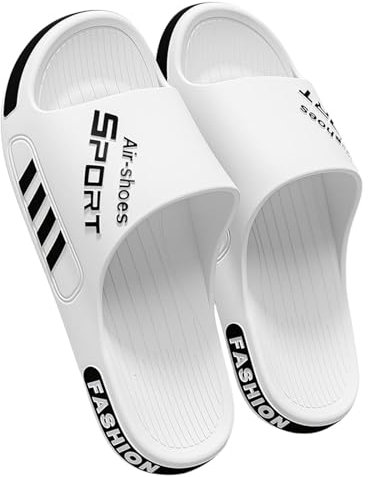 Gyios Ciabatte Uomo Cursori Unisex Non Slittamento Slittatore Rapido Slafo Per Doccia A Secco Sandali La Piscina Da Giardino Bagno Interno Ed Esterno-bianco-42-43