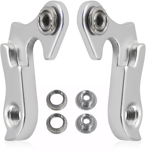 2 Stück Fahrrad Schaltauge,Aluminiumlegierungs Schaltauge,, Ausgestattet Mit Befestigungsschrauben,Kompatibel Mit Verschiedenen Mountainbikes Und Fahrrädern (Silber)