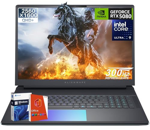 Alienware Laptop para juegos 18 Area-51 2025, NVIDIA RTX 5080 16GB GDDR7, Intel Ultra 9 275HX (24 núcleos, hasta 5.4 GHz), 18 pulgadas QHD+ 300Hz, 64 GB DDR5, 4 TB SSD, KB retroiluminado, con Windows