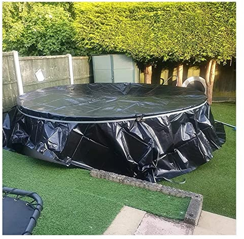 HDPE-Teichfolie, 5 x 5 m, schwarz, wasserdicht, Fischteichabdeckung für Wasserfälle und Garten, langlebig, Outdoor-Landschaftsbau-Lösung