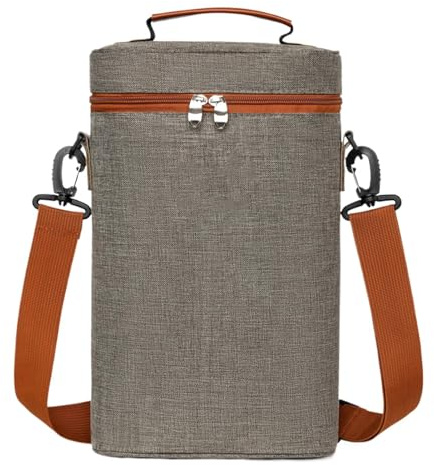 Sac à vin bouteille | Sac de courses isotherme pour 2 bouteilles de vin - Porte-vin avec cas d'action portable pour BYOB, femmes et hommes, gris, Voir description, Voir description