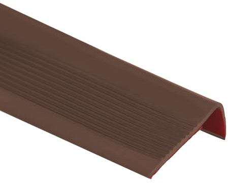 5 Meter/10 Meter Rutschfeste Treppenkante, Treppenkantenprofil Selbstklebend, Flexible PVC-Gummistufen-Kantenleiste,Treppe Kantenband für Außen und Innenbereich (Braun, 10M)