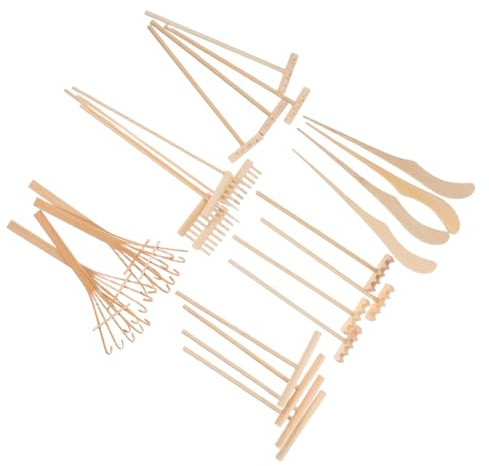 SUPVOX Set Outils Mini Râteaux pour Jardin Zen Accessoires pour Décoration de Bureau et Méditation Compactes et Durables