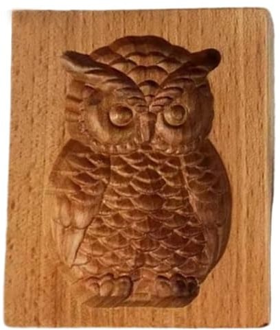 Holz-Plätzchenformen, 3D-Eulen-Prägestempel, für Weihnachten, Thanksgiving, Küche, DIY-Backzubehör