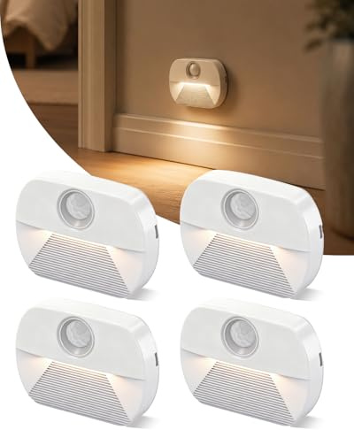 AdalyRoma Luz Nocturna LED con Detector de Movimiento, 4 Unidades