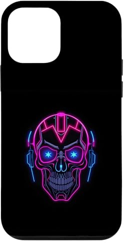 Carcasa para iPhone 12 Mini Auriculares Cyberpunk Skull Vaporwave Tech Design