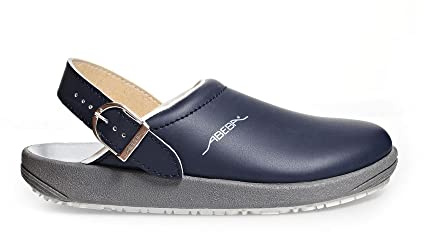 Abeba Clog 9250 - rubber Glattleder marine, zertifiziert, 41
