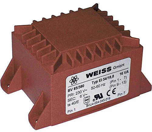 WEISS ELEKTROTECHNIK 85/388 Transformator für Leiterplatten 1 x 230 V 2 x 12 V/AC 16 VA 667 mA