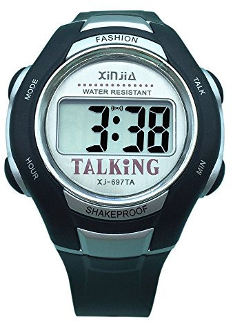 VSONE Arabe Montre Parlante Digitale Noir avec Alarme Annonce de l'heure pour Aveugle et Les Personnes Malvoyant
