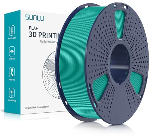 SUNLU PLA Plus 3D Drucker Filament, PLA+ Filament 1.75mm, sauber gewickeltes, robustes 3D Filament, kompatibel mit 3D FDM Druckern, Maßgenauigkeit +/- 0.02 mm, 1kgSpule(2.2Pfund), Grasgrün