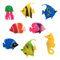 The Glowhouse Premium-Packung mit 8 Stück – bunt sortierte tropische Fische aus künstlichem Kunststoff, Quallen und Seepferdchen für Blasenlampen-Aquarien