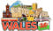 Wales Skyline Fridge Magnet Welsh Red Dragon Collage Castle Snowdon Daffodils