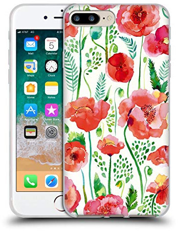 Head Case Designs Offizielle Ninola Red Blumig Gel Handyhülle Hülle [Militärischer Schutzgrad] Kompatibel mit Apple iPhone 7 Plus/iPhone 8 Plus