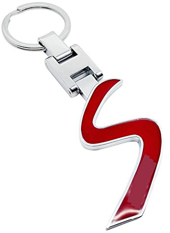 PSL Metal Chrome Red S Keyring Chrome Compatible with Coop S Cars