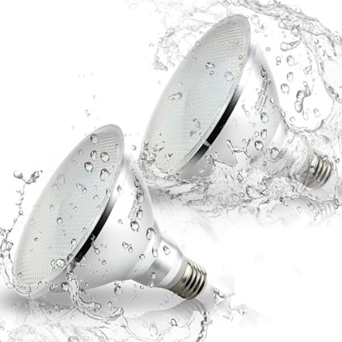 HiBay 2er E27 PAR38 15W LED Reflektor Leuchtmittel Set IP65 Warmweiß 3000K Glühbirne 180 Grad Abstrahlwinkel 1400LM 230V Birne Ersetzt 150W Halogenlampe