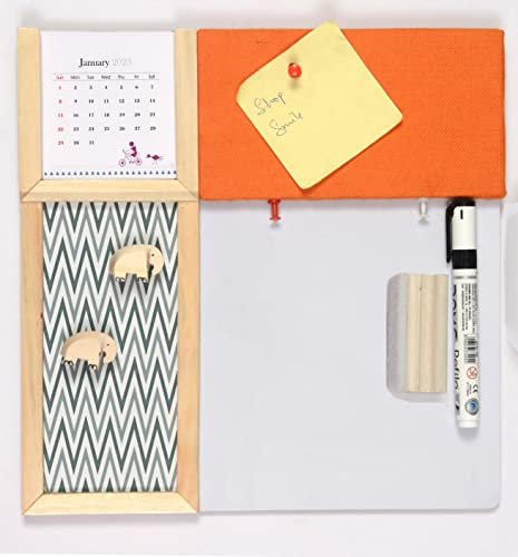IVEI Pinnwand + Whiteboard, Kombitafel (mit Metalltafel - Orange)