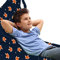 ABAKUHAUS Fuchs Unicorn Toy Bag Lounger Stuhl, Kleine orange Wald Säugetier, Hochleistungskuscheltieraufbewahrung mit Griff, Navy Blau Orange
