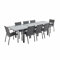 sweeek Alice's Garden - Table de Jardin Extensible Aluminium + 8 assises Gris Anthracite - Table en Aluminium 200/300cm. Plateau de Verre. rallonge et 8 fauteuils en textilène