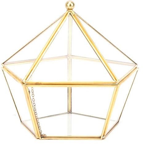 Cikonielf Glas Terrarium Einzigartige geometrische Sukkulente Pflanzer Pflanzer Künstliche Blumenbehälter Halter Staubschutz Dekor Mini Innen Gewächshaus