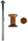 metakreon Handlaufhalter - Set 5 x Abstandhalter+Stopfen+Dübel inkl. Schraube - für Geländer (Eiche)