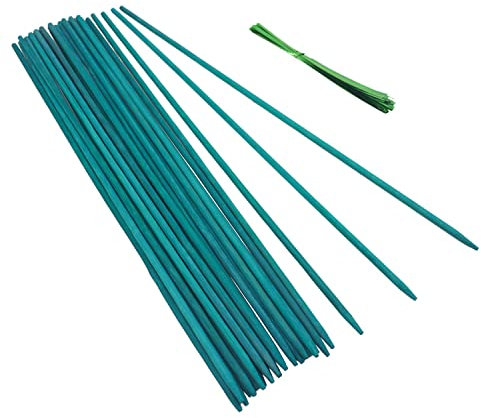 Gaginang Lot de 25 bâtons de bambou vert pour plantes d'intérieur et d'extérieur 45,7 cm